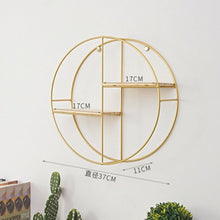 Load image into Gallery viewer, Nordic Iron Hexagonal Grid Wall Storage rack Shelf Wall Hanging Geometric Figure Wall Decoration Living Room decorative shelf