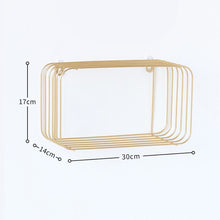 Load image into Gallery viewer, Nordic Iron Hexagonal Grid Wall Storage rack Shelf Wall Hanging Geometric Figure Wall Decoration Living Room decorative shelf