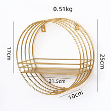 Load image into Gallery viewer, Nordic Iron Hexagonal Grid Wall Storage rack Shelf Wall Hanging Geometric Figure Wall Decoration Living Room decorative shelf