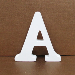 1pc 10CMX10CM White Wooden Letter English Alphabet DIY Personalised Name Design Art Craft Free Standing Heart Wedding Home Decor