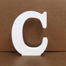 Load image into Gallery viewer, 1pc 10CMX10CM White Wooden Letter English Alphabet DIY Personalised Name Design Art Craft Free Standing Heart Wedding Home Decor
