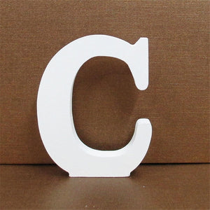 1pc 10CMX10CM White Wooden Letter English Alphabet DIY Personalised Name Design Art Craft Free Standing Heart Wedding Home Decor