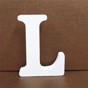 1pc 10CMX10CM White Wooden Letter English Alphabet DIY Personalised Name Design Art Craft Free Standing Heart Wedding Home Decor