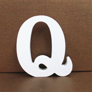 1pc 10CMX10CM White Wooden Letter English Alphabet DIY Personalised Name Design Art Craft Free Standing Heart Wedding Home Decor