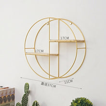 Load image into Gallery viewer, Nordic Iron Hexagonal Grid Wall Storage rack Shelf Wall Hanging Geometric Figure Wall Decoration Living Room decorative shelf
