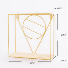 Load image into Gallery viewer, Nordic Iron Hexagonal Grid Wall Storage rack Shelf Wall Hanging Geometric Figure Wall Decoration Living Room decorative shelf
